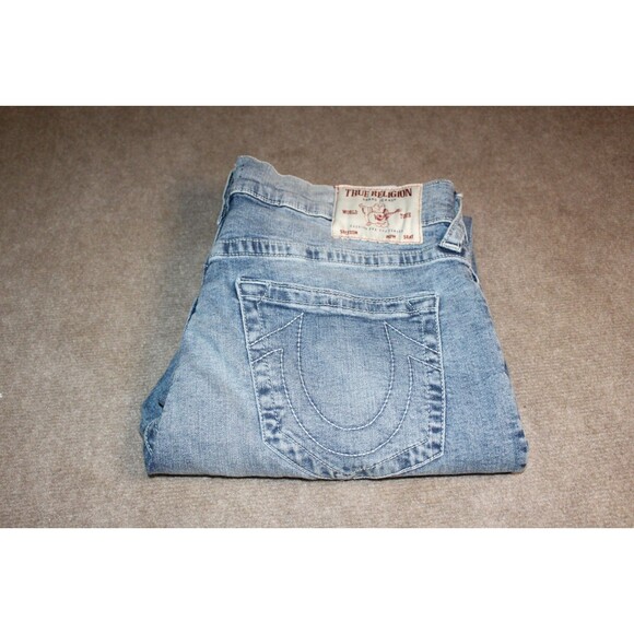 True Religion Ricky Big T Jeans Mens Relaxed Straight 36wx32L light wash odd - Picture 1 of 16